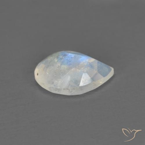 Rainbow Moonstone Gemstone in 7 x 5 mm (calibrated) Size for Sale, Rainbow Moonstone Stone in Bluish White Color