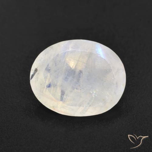 3.12ct Natural Bluish White Rainbow Moonstone, Oval, Translucent, Photo A