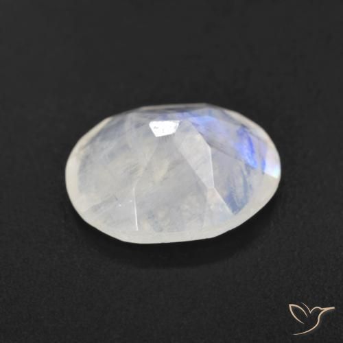 Rainbow Moonstone Gemstone in 11 x 9 mm (calibrated) Size for Sale, Rainbow Moonstone Stone in Bluish White Color