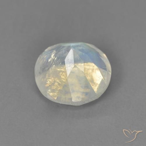 Rainbow Moonstone Gemstone in 7 mm (calibrated) Size for Sale, Rainbow Moonstone Stone in Bluish White Color