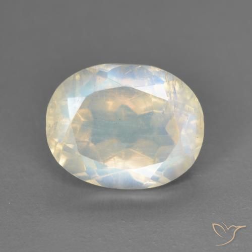 2.81ct Natural Bluish White Rainbow Moonstone, Oval, Transparent