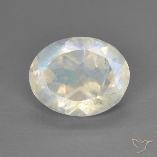 2.42ct Natural Bluish White Rainbow Moonstone, Oval, Transparent