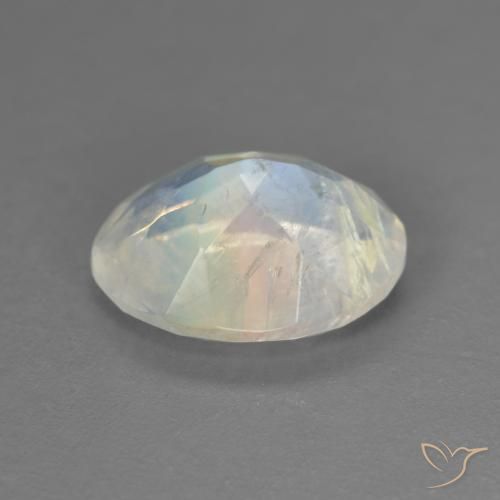 Rainbow Moonstone Gemstone in 10 x 8 mm (calibrated) Size for Sale, Rainbow Moonstone Stone in Bluish White Color
