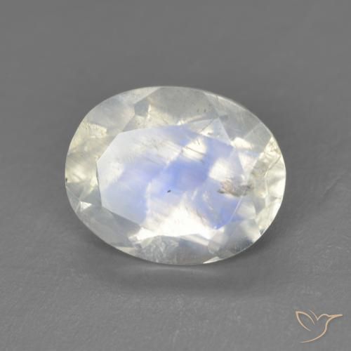 2.71ct Natural Bluish White Rainbow Moonstone, Oval, Transparent