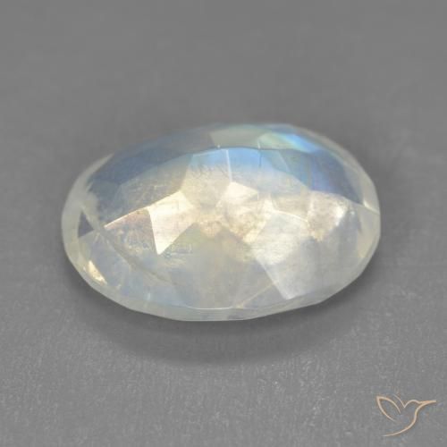 Rainbow Moonstone Gemstone in 11 x 9 mm (calibrated) Size for Sale, Rainbow Moonstone Stone in Bluish White Color
