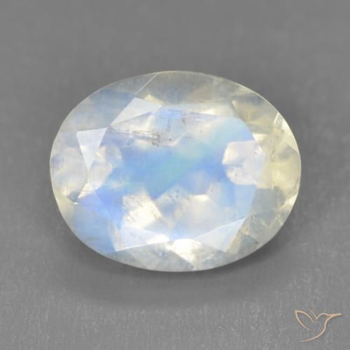 3.32ct Natural Bluish White Rainbow Moonstone, Oval, Transparent