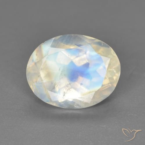 2.75 ct Oval Cut Rainbow Moonstone, 10.1 x 8.1 mm From the United States, Photo A