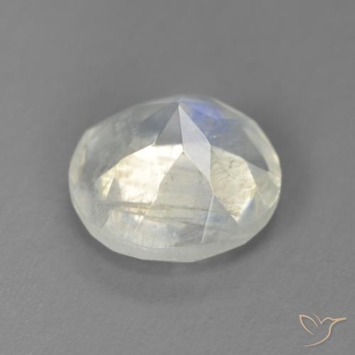 Rainbow Moonstone Gemstone in 9 mm (calibrated) Size for Sale, Rainbow Moonstone Stone in Bluish White Color