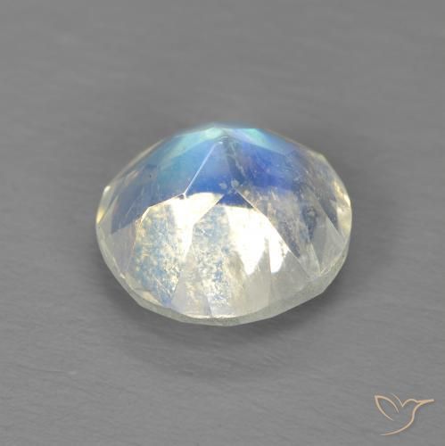 Rainbow Moonstone Gemstone in 8 mm (calibrated) Size for Sale, Rainbow Moonstone Stone in Bluish White Color