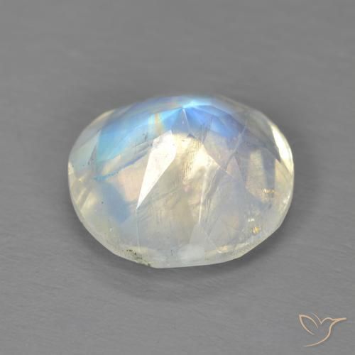 Rainbow Moonstone Gemstone in 10 mm (calibrated) Size for Sale, Rainbow Moonstone Stone in Bluish White Color