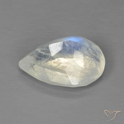 Rainbow Moonstone Gemstone in 14 x 10 mm (calibrated) Size for Sale, Rainbow Moonstone Stone in Bluish White Color
