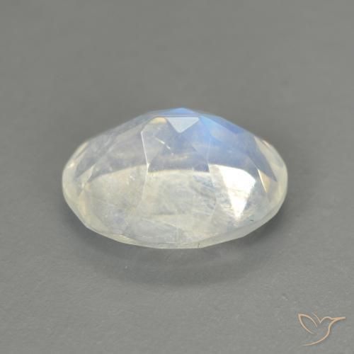 Rainbow Moonstone Gemstone in 9 x 7 mm (calibrated) Size for Sale, Rainbow Moonstone Stone in Bluish White Color