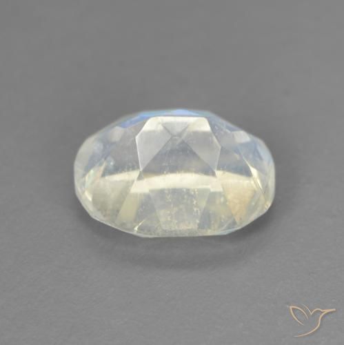 Rainbow Moonstone Gemstone in 8 x 6 mm (calibrated) Size for Sale, Rainbow Moonstone Stone in Bluish White Color