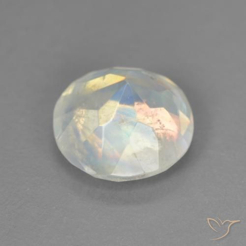 Rainbow Moonstone Gemstone in 8 mm (calibrated) Size for Sale, Rainbow Moonstone Stone in Bluish White Color
