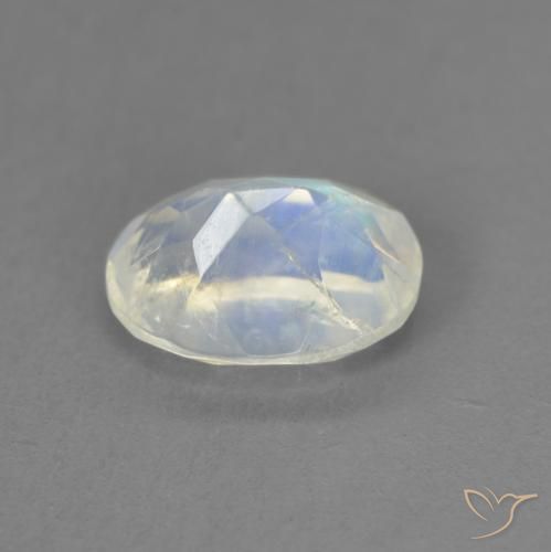 Rainbow Moonstone Gemstone in 8 x 6 mm (calibrated) Size for Sale, Rainbow Moonstone Stone in Bluish White Color