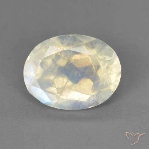 1.94ct Natural Bluish White Rainbow Moonstone, Oval, Transparent