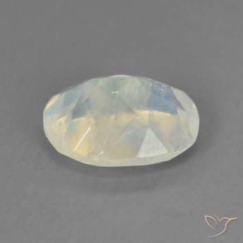 Rainbow Moonstone Gemstone in 9 x 7 mm (calibrated) Size for Sale, Rainbow Moonstone Stone in Bluish White Color