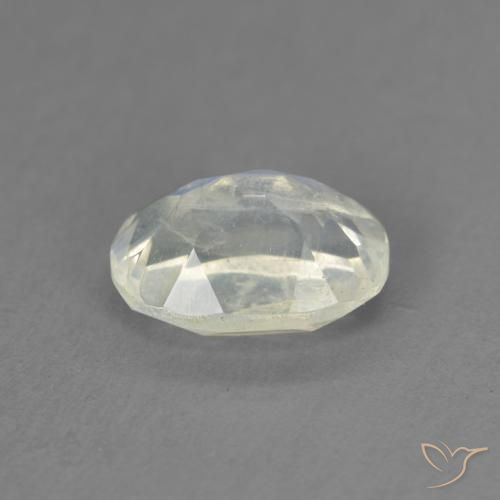 Rainbow Moonstone Gemstone in 7.9 x 5.7 mm Size for Sale, Rainbow Moonstone Stone in Bluish White Color