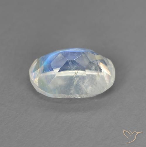 Rainbow Moonstone Gemstone in 8 x 6 mm (calibrated) Size for Sale, Rainbow Moonstone Stone in Bluish White Color