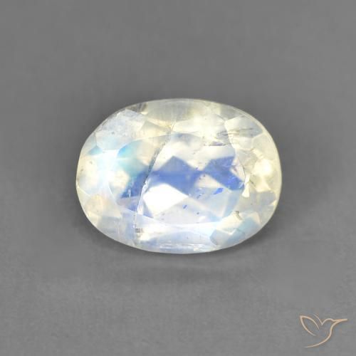 حجر القمر بألوان قوس قزح 1.44 قيراطًا بشكل بيضاوي ، <cite dir="ltr" lang="en">8 x 6.1</cite> مم من الولايات المتحدة, Photo A