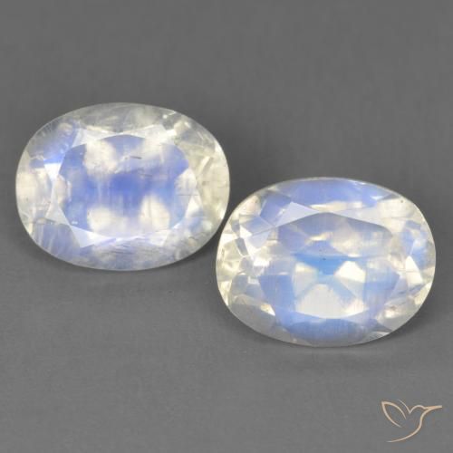 3.87 ct Oval Cut Rainbow Moonstone, 9 x 6.9 mm From the United States, Photo A