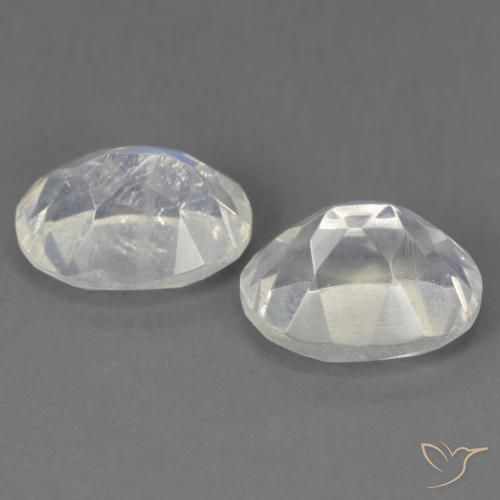 Rainbow Moonstone Gemstones in 9 x 7 mm (calibrated) Size for Sale, Rainbow Moonstone Stones in Bluish White Color