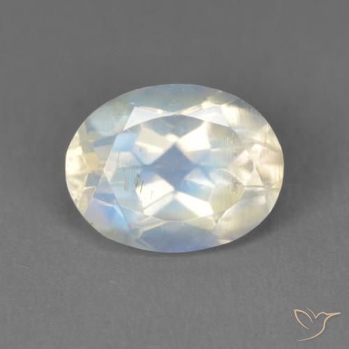 2.05ct Natural Bluish White Rainbow Moonstone, Oval, Transparent
