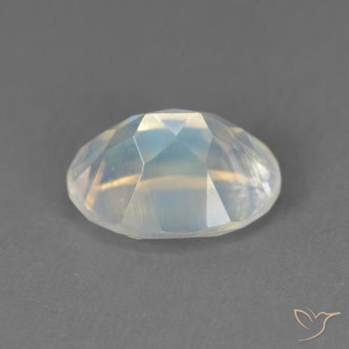 Rainbow Moonstone Gemstone in 9 x 7 mm (calibrated) Size for Sale, Rainbow Moonstone Stone in Bluish White Color