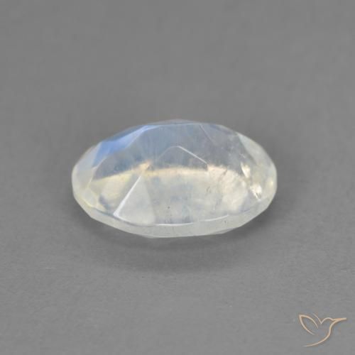 Rainbow Moonstone Gemstone in 9 x 7 mm (calibrated) Size for Sale, Rainbow Moonstone Stone in Bluish White Color