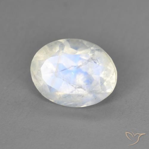 1.94ct Natural Bluish White Rainbow Moonstone, Oval, Transparent