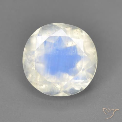2.54ct Natural Bluish White Rainbow Moonstone, Oval, Transparent