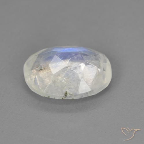 1.71ct Natural Bluish White Rainbow Moonstone, Oval, Transparent