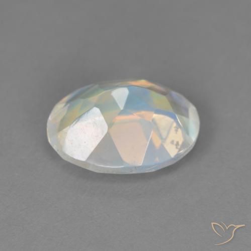 Rainbow Moonstone Gemstone in 9 x 7 mm (calibrated) Size for Sale, Rainbow Moonstone Stone in Bluish White Color