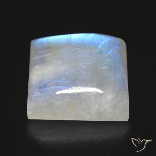 Rainbow Moonstone Gemstone in 21.8 x 20.7 mm Size for Sale, Rainbow Moonstone Stone in Bluish White Color