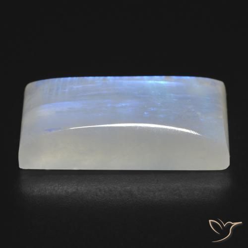 Rainbow Moonstone Gemstone in 26.3 x 12.8 mm Size for Sale, Rainbow Moonstone Stone in Bluish White Color
