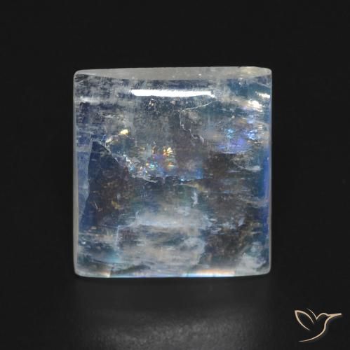 5.32 ct Square Rainbow Moonstone, 12.3 x 11.4 mm From the United States, Photo A