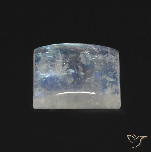 Rainbow Moonstone Gemstone in 12.3 x 11.4 mm Size for Sale, Rainbow Moonstone Stone in Bluish White Color