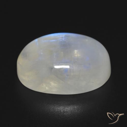 Rainbow Moonstone Gemstone in 17.5 x 12.3 mm Size for Sale, Rainbow Moonstone Stone in Bluish White Color