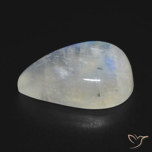 Rainbow Moonstone Gemstone in 18.3 x 12.2 mm Size for Sale, Rainbow Moonstone Stone in Bluish White Color