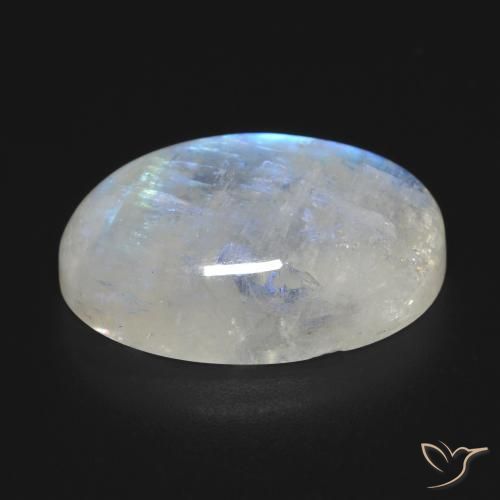 Rainbow Moonstone Gemstone in 20.9 x 13.9 mm Size for Sale, Rainbow Moonstone Stone in Bluish White Color