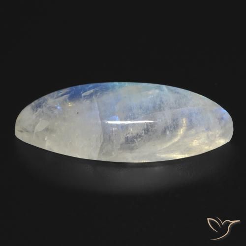 Rainbow Moonstone Gemstone in 23.9 x 9.2 mm Size for Sale, Rainbow Moonstone Stone in Bluish White Color