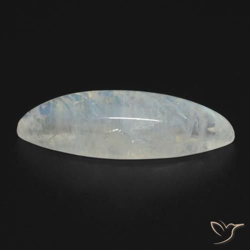 Rainbow Moonstone Gemstone in 22.9 x 7.1 mm Size for Sale, Rainbow Moonstone Stone in Bluish White Color