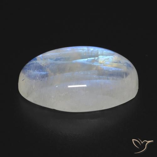 Rainbow Moonstone Gemstone in 19.2 x 12.4 mm Size for Sale, Rainbow Moonstone Stone in Bluish White Color