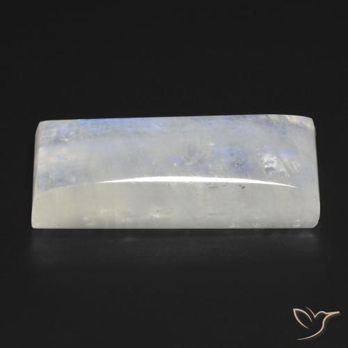 Rainbow Moonstone Gemstone in 28.9 x 12 mm Size for Sale, Rainbow Moonstone Stone in Bluish White Color