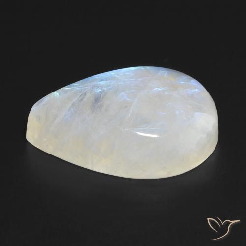 Rainbow Moonstone Gemstone in 19.2 x 12.4 mm Size for Sale, Rainbow Moonstone Stone in Bluish White Color