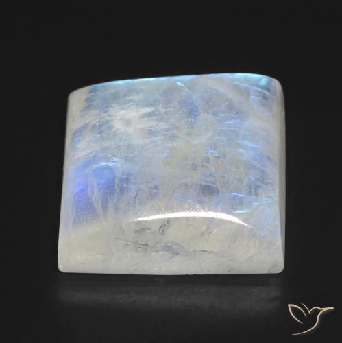 Rainbow Moonstone Gemstone in 17.2 x 16.2 mm Size for Sale, Rainbow Moonstone Stone in Bluish White Color