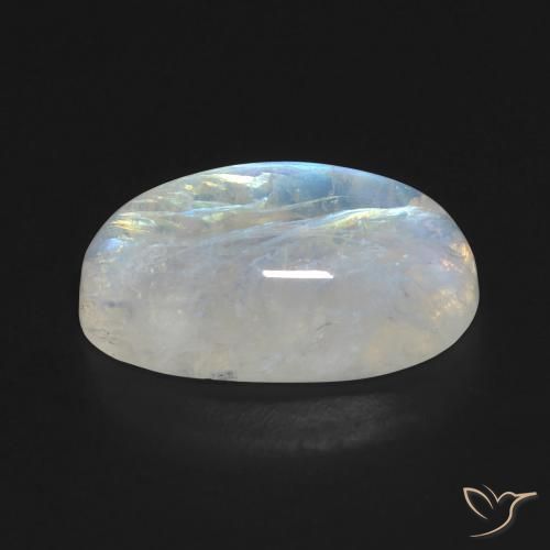 Rainbow Moonstone Gemstone in 16.9 x 9.3 mm Size for Sale, Rainbow Moonstone Stone in Bluish White Color