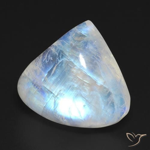 13.53 ct White Rainbow Moonstone Stone, Natural Rainbow Moonstone in Pear Cabochon Shape for Sale