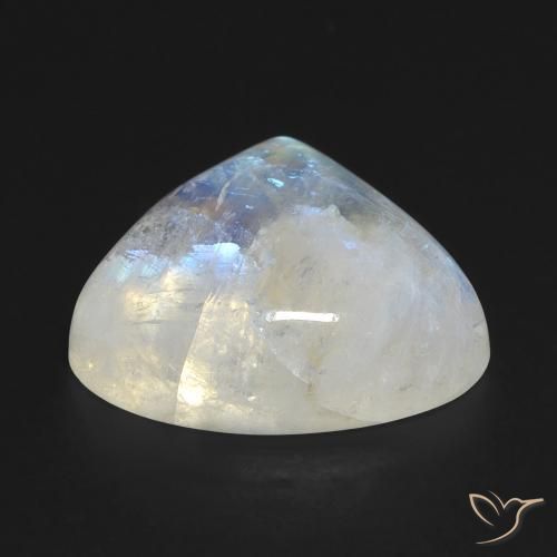 Rainbow Moonstone Gemstone in 18.1 x 16.7 mm Size for Sale, Rainbow Moonstone Stone in Bluish White Color