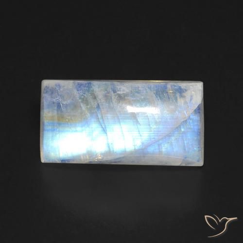 6.47 ct Baguette Rainbow Moonstone, 15.2 x 7.8 mm From the United States, Photo A